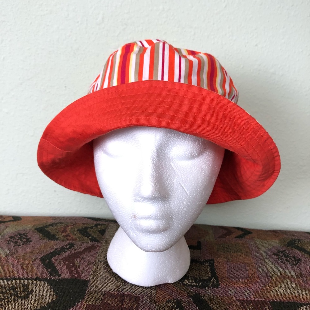 Orange And Striped Reversible Bucket One Size 19” - Picture 5 of 7